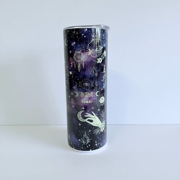 Celestial Hippie Black and Purple 20oz Skinny Tumbler - Picture 3 of 4